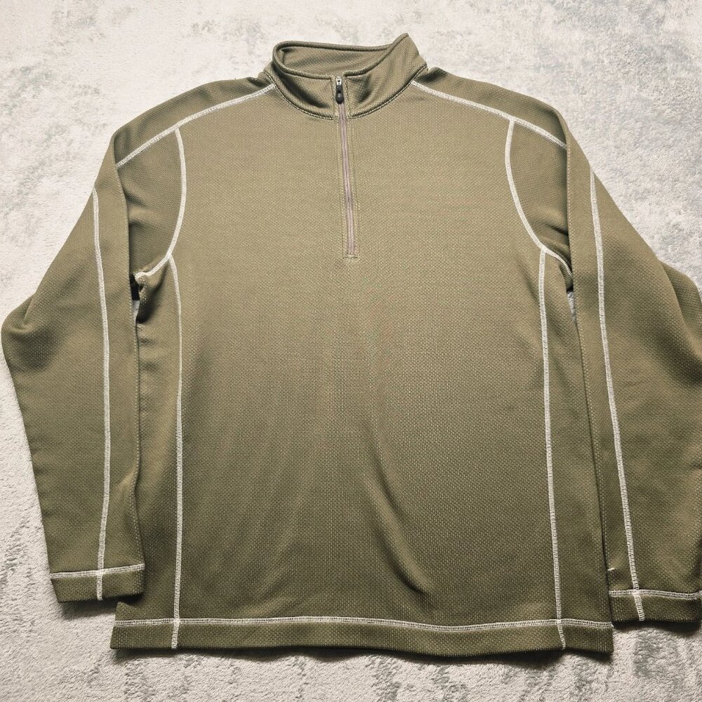 Nike Golf Therma Fit 1/4 Zip Pullover‎ Top Mens Large Green Long Sleeve Logo